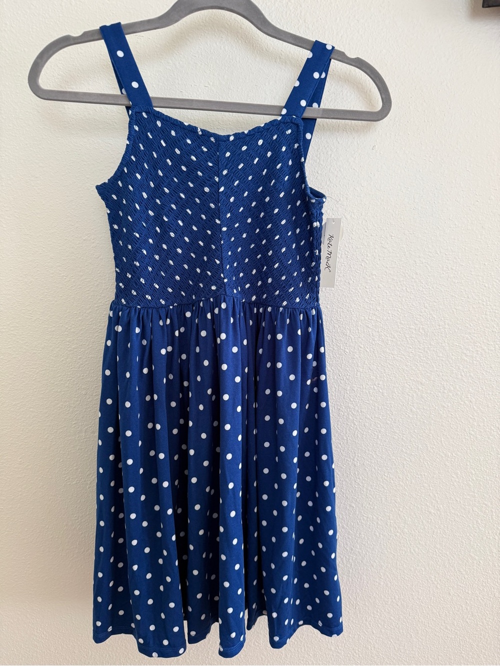 Kate Mack Royal Blue and White Polka Dot Sundress